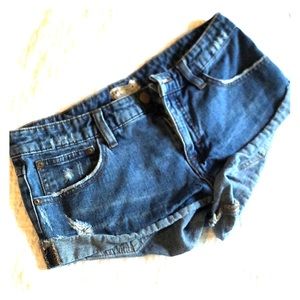 Free people distressed denim shorts slouch